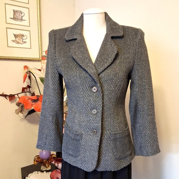 NWT Comfy Lined Gray Blazer Jacket Spring Fall Winter Jackets Tag Size S - Picture 2 of 10